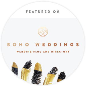 Featured on BOHO Weddings blog badge