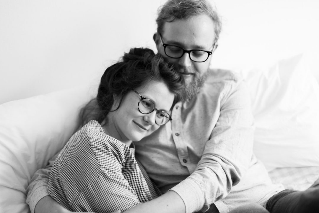 Engagement shoot in home