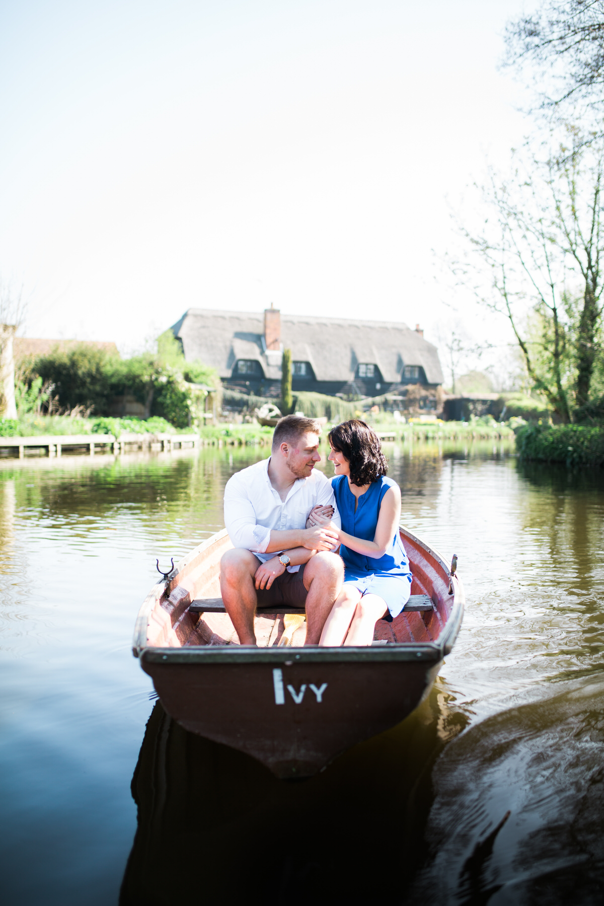 Flatford boats engagement shoot